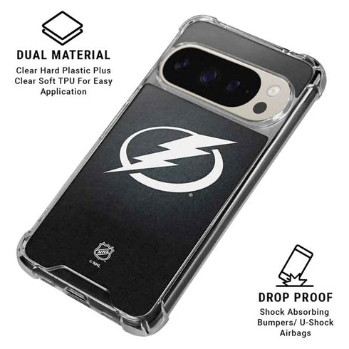 NHL Tampa Bay Lightning Black Background Pixel 9/9 Pro Clear Case